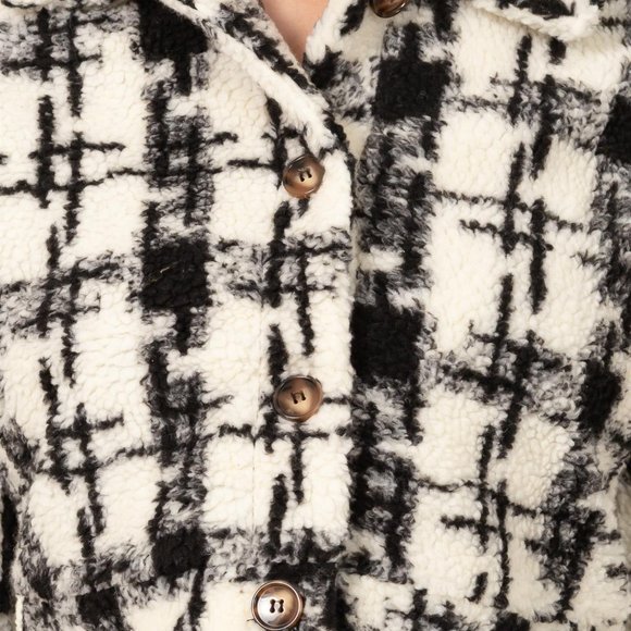 MY STYLE PATTERENED TEDDY CROPPED JACKET - Picture 6 of 6